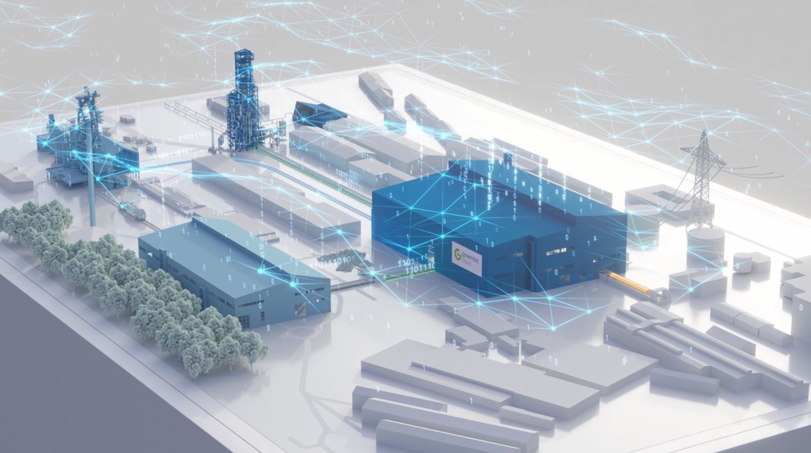 Rendering von neuem voestalpine Hybridstahlwerk