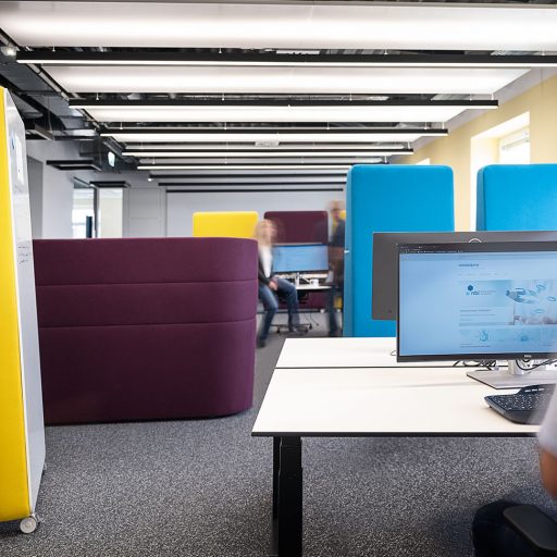 Employees at their workplace in the New Business Incubator