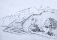 Tre Archi, Graphit, 30 x 20 cm