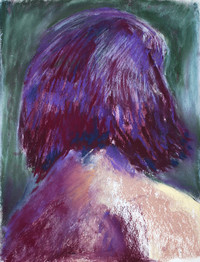 Kopfmodell, Kreide, 30 x 20 cm