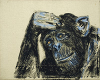 "Nachdenken", Kreide, 20 x 30 cm