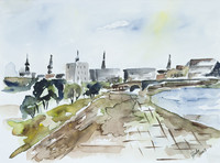 Linzblick, Aquarell, 30 x 40 cm