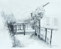 Steg, Mischtechnik, 30 x 40 cm