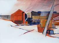 Dorf, Acryl, 30 x 40 cm