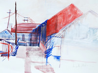 Werkshof, Acryl, 30 x 40 cm