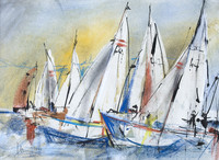 Segelwoche, Pastellkreide, 40 x 50 cm