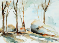 Blockheide, Aquarell, 40 x 50 cm