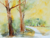 Parkweg, Aquarell, 40 x 50 cm