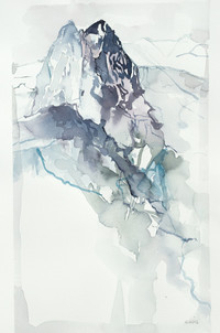 Berg, Aquarell, 50 x 30 cm