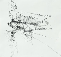 See, Tusche, 40 x 40 cm