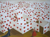 Herzdamen, Acryl, 40 x 50 cm