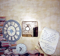Die Uhren, Mischtechnik, 50 x 50 cm