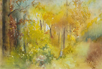 Waldlichtung, Aquarell, 40 x 50 cm