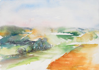 Landschaft, Aquarell, 40 x 50 cm