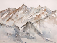 Slavik - Gebirge - Aquarell