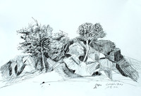 Blockheide, Mischtechnik, 40 x 50 cm