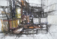Industrieanlage, Pastellkreide, 50 x 40 cm