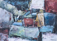 Steinformation, Mischtechnik, 50 x 40 cm