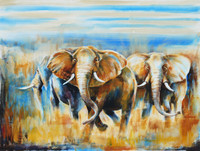 Elefanten, Acryl, 40 x 50 cm