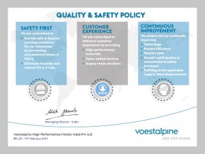 voestalpine HPM India Quality Policy
