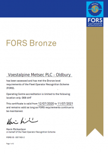 FORS Bronze Certificate