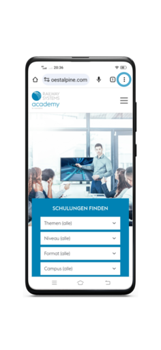 Railway Systems Academy auf Ihren Starbildschirm - Shortcut Android Schritt 1
