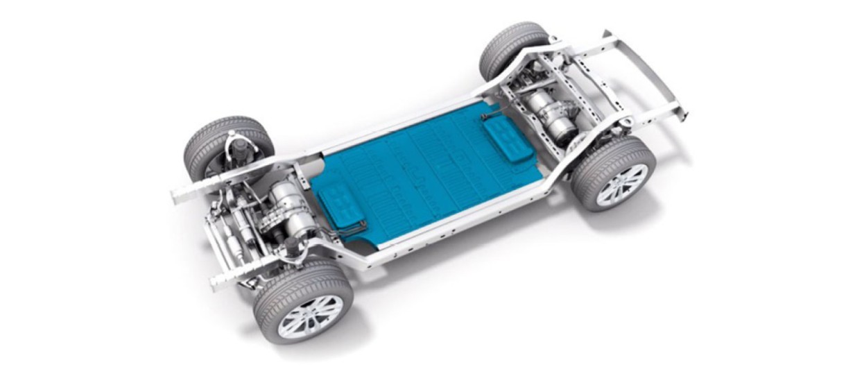 3D visualization of a vehicle platform with an integrated battery box