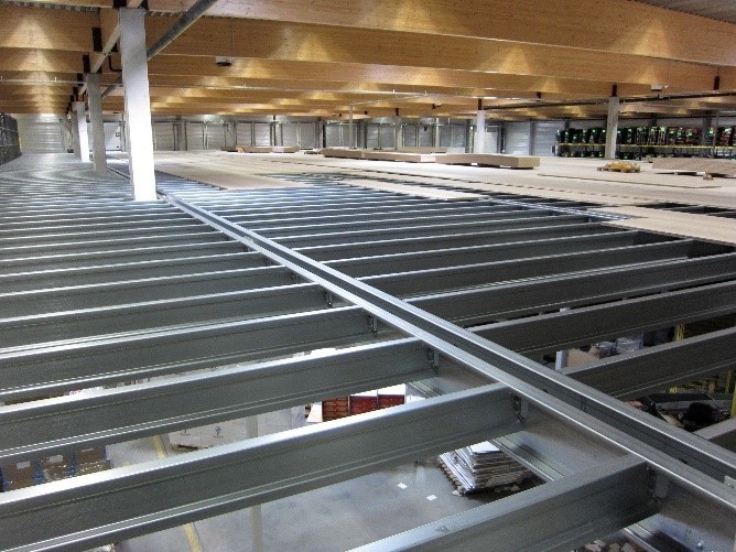 Cold roll formed steel profiles for mezzanine floors