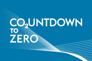 Schriftzug Co2untdown to Zero