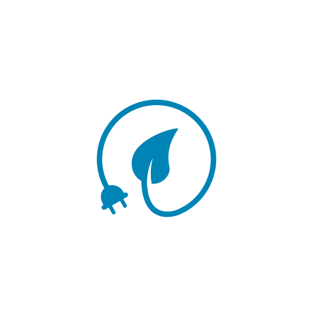 blaues Icon für erneuerbare Energie