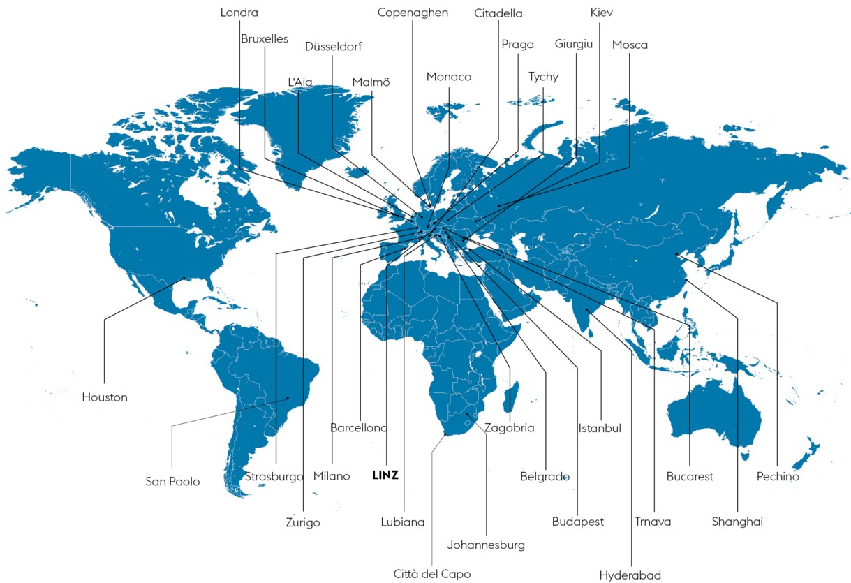 voestalpine isovac - Weltkarte mit Übersicht zu Kundennähe