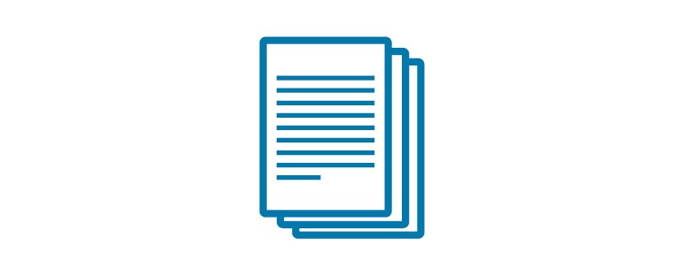 A pictogram of stacked pieces of paper as a symbol for downloading informational materials