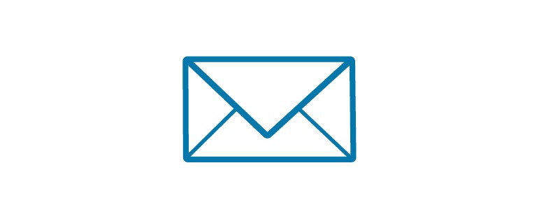 A pictogram of a letter as a symbol for getting in touch