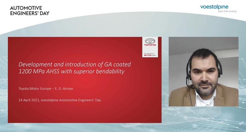 Edip Ozer Arman from Toyota Motor Europe spoke at the voestalpine Automotive Engineers' Day on the topic of 1200 MPa AHSS with superior bendability.