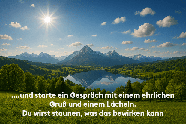Berglandschaft, See in der Mitte. Um den See herum weite Landschaft