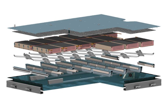 battery housing in steel tray design