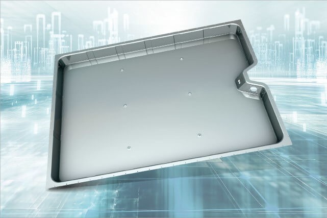 voestalpine specializes in various battery box designs: Battery box bottom structure in tray design.
