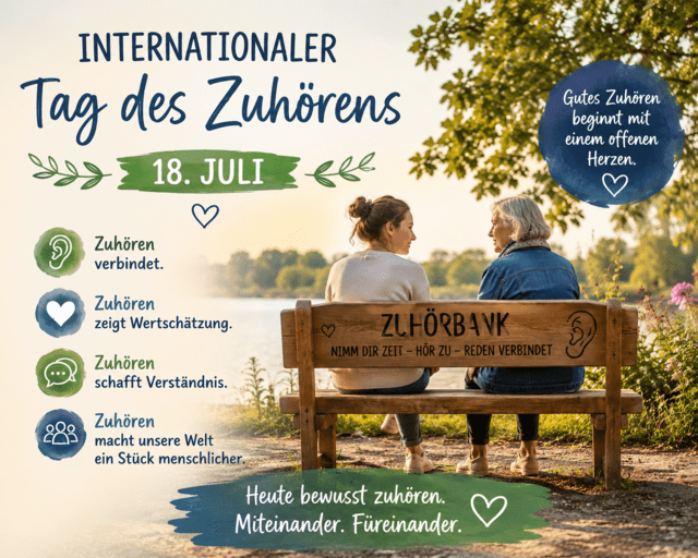 Zwei Frauen sitzen auf einer Bank  in der Natur und reden miteinander